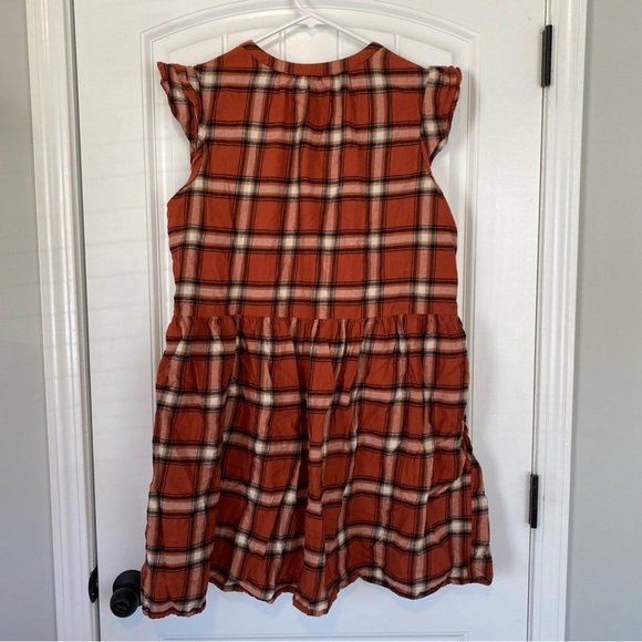 Time and Tru Women's Plaid Cap Sleeve Button-Up Dress Size XL 16-18 - Picture 6 of 6